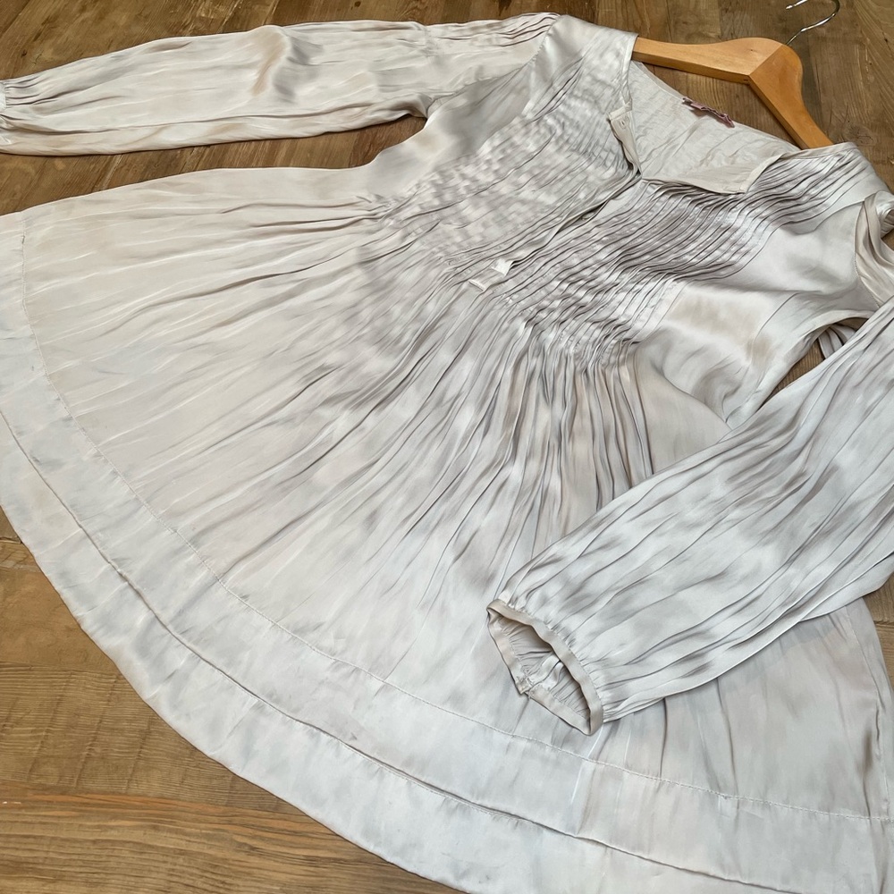 Calypso St. Barth Cream Long Sleeve blouse